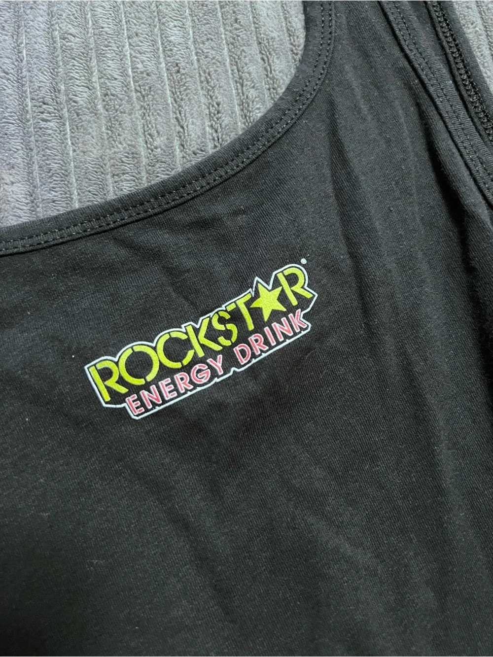 Rockstar Energy Black Tank Top with Neon Star Graphic - Picture 3 of 3